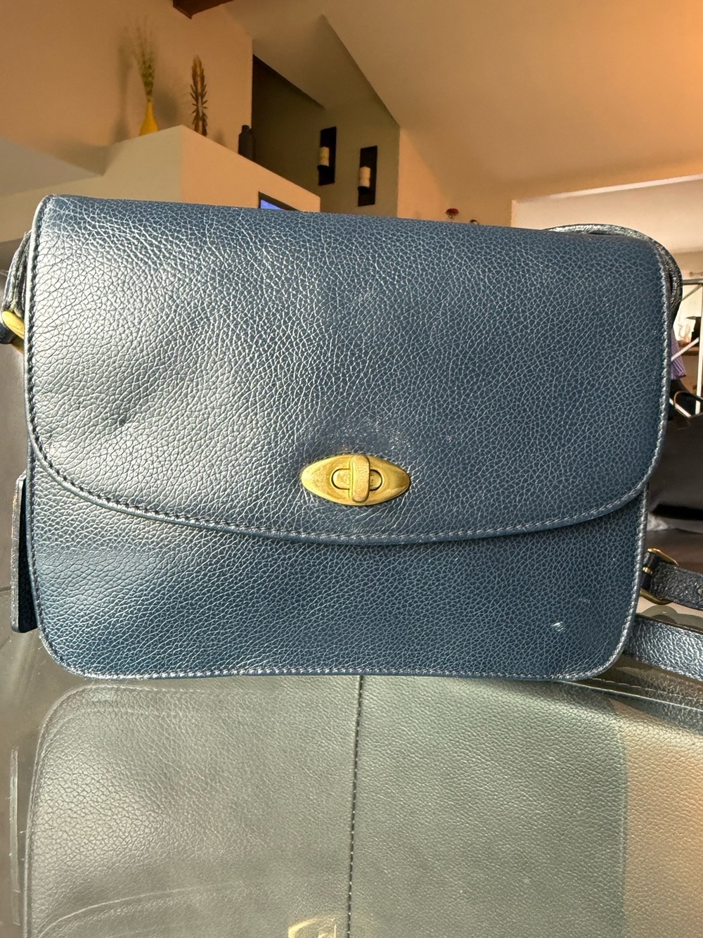 Coach 4400 Navy Leather Crossbody USA Made Classic Madison Spence Legacy Vintage - Picture 16 of 16